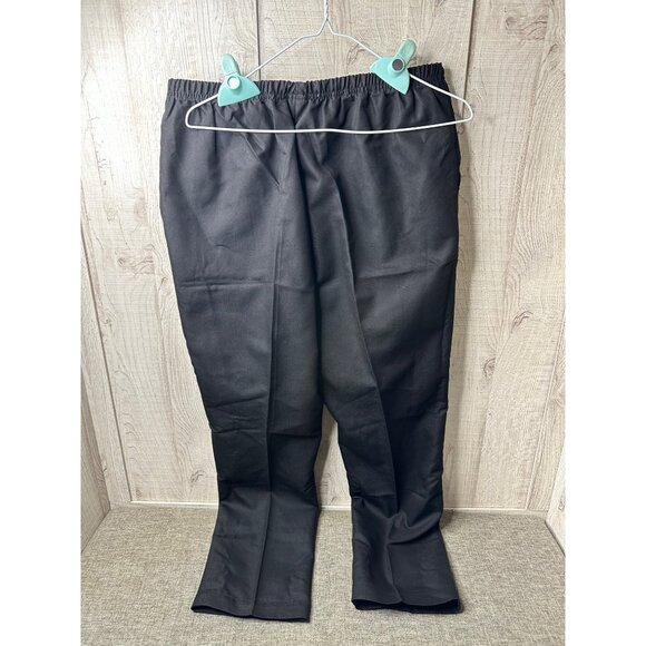 Blair Womens Black Elastic Waist Pants Large Cotton/Polyester Blend Pockets - Picture 2 of 8